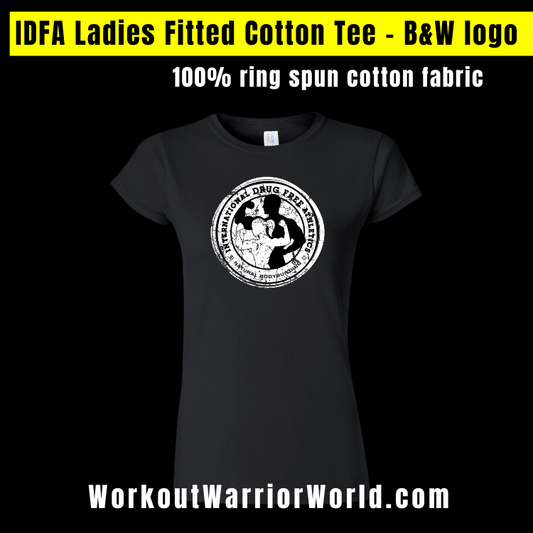 IDFA Ladies Fitted Cotton Tee - B&W logo