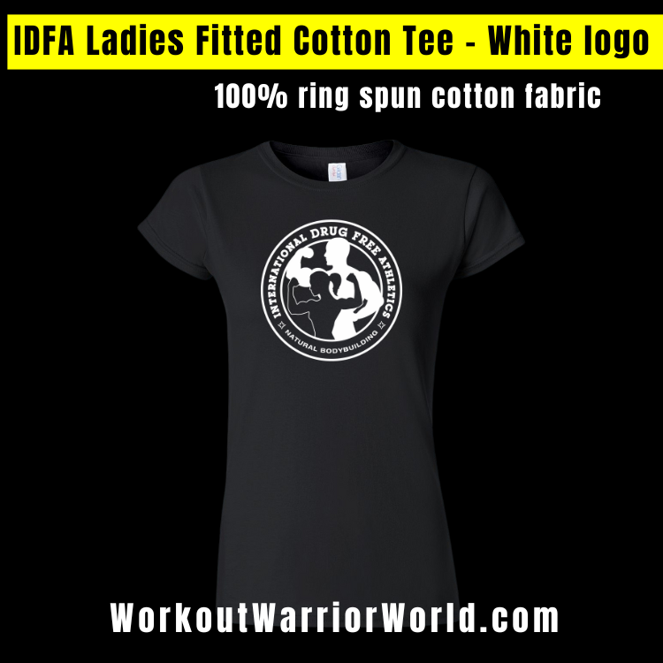 IDFA Ladies Fitted Cotton Tee - White logo