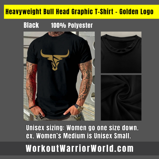 Heavyweight Bull Head Graphic T-Shirt - Golden Logo