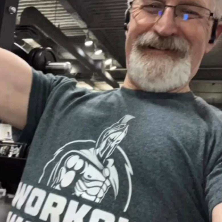 WORKOUT WARRIOR Heavy Cotton Tees - White Bold logo