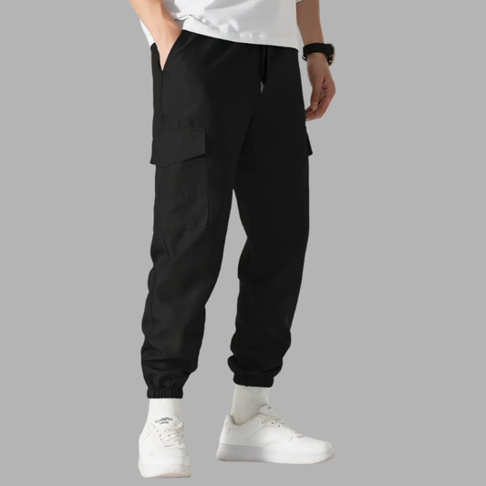Relaxed Fit Lightweight Cargo Pants – Black