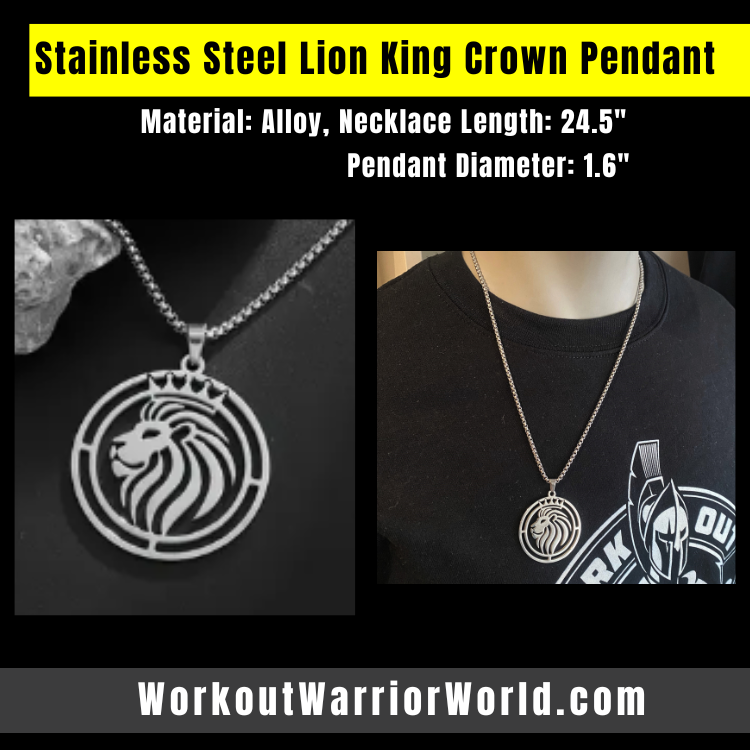 Stainless Steel Lion King Crown Pendant