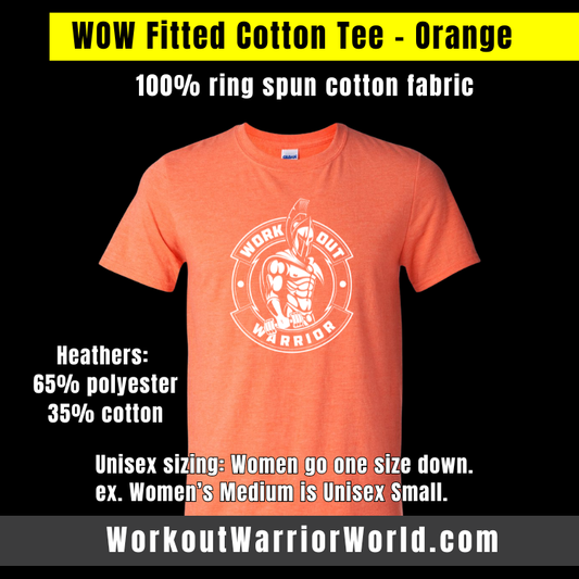 WORKOUT WARRIOR Fitted Cotton Tee - Orange