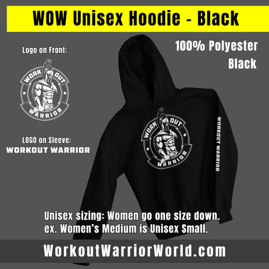 WORKOUT WARRIOR Unisex Hoodie - Black