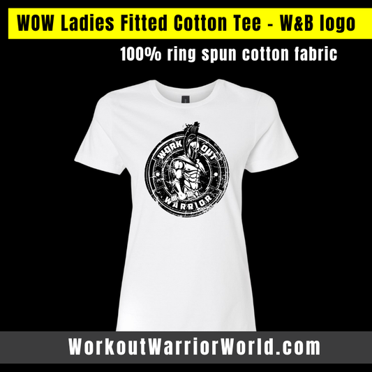 WORKOUT WARRIOR Ladies Fitted Tee - W&B logo