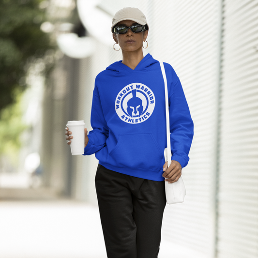 Workout Warrior Essential Hoodie – Royal Blue with White Logo