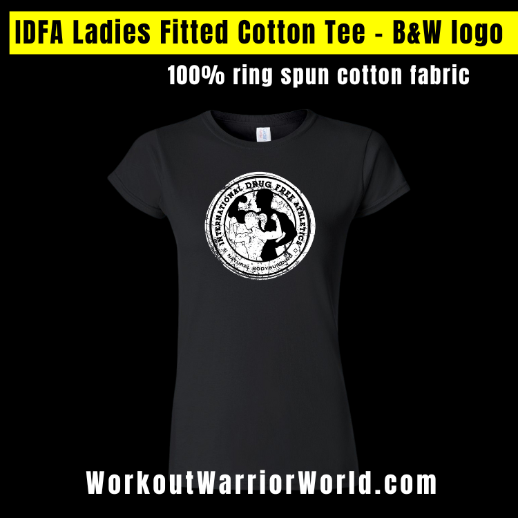 IDFA Ladies Fitted Cotton Tee - B&W logo