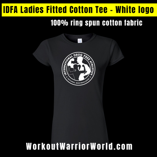 IDFA Ladies Fitted Cotton Tee - White logo