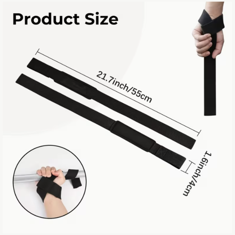 Black Iron Grip Lifting Straps