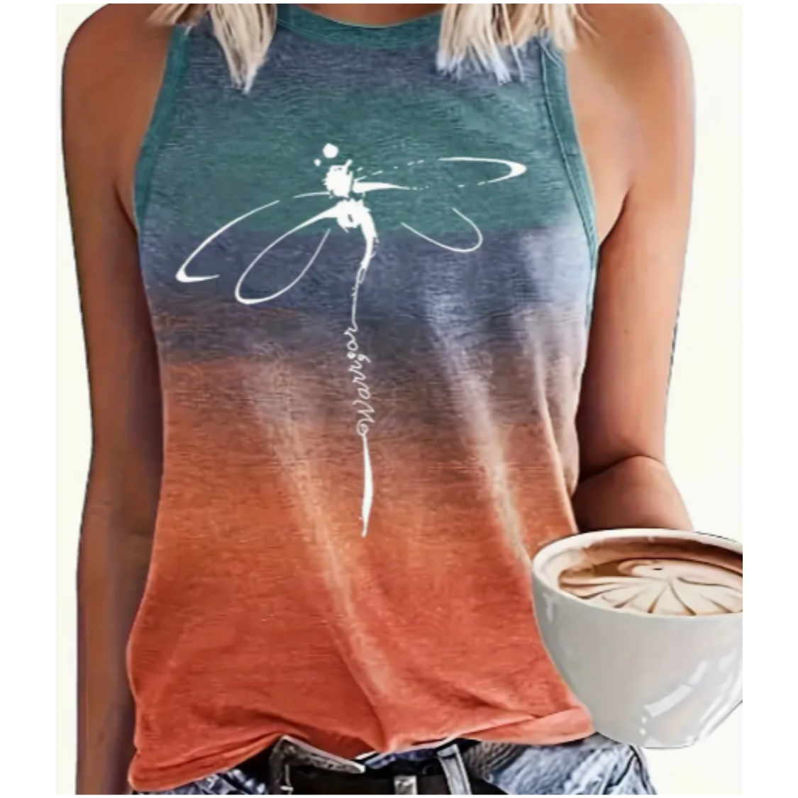 Dragonfly (Warrior) Print Tank Top
