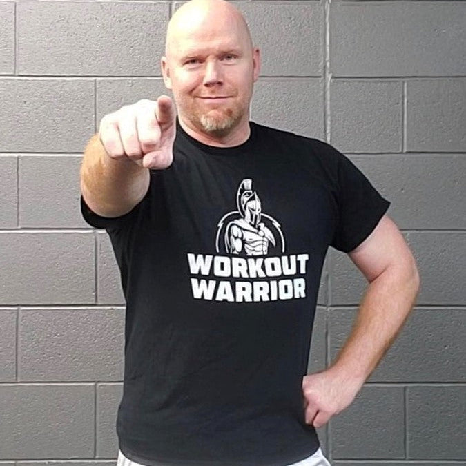 WORKOUT WARRIOR Heavy Cotton Tees - White Bold logo