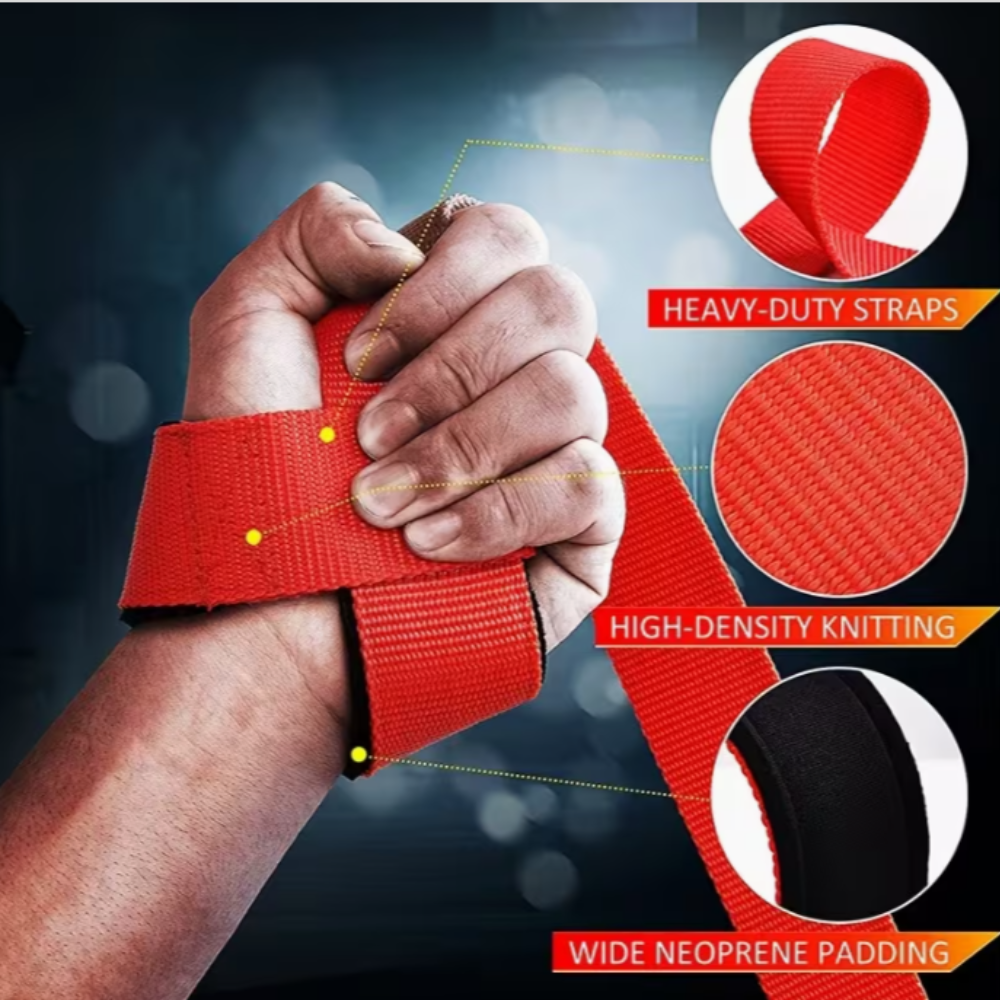Red Iron Grip Lifting Straps