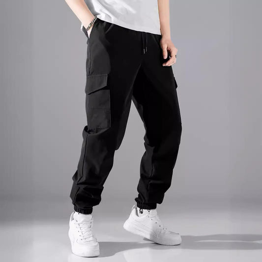 Relaxed Fit Lightweight Cargo Pants – Black