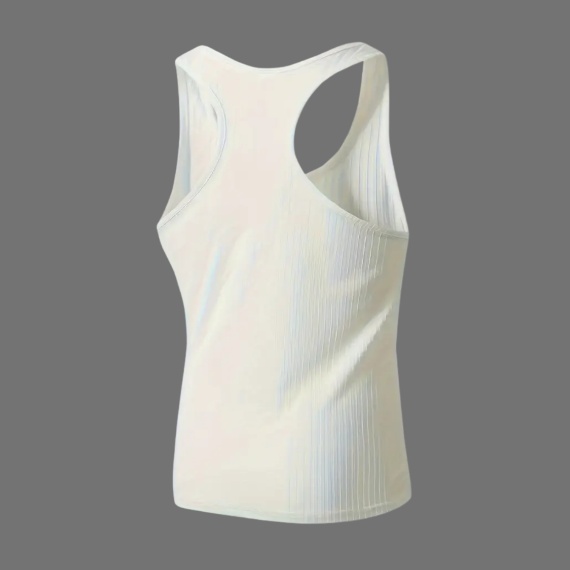 Slim Fit Ribbed Men’s Tank Top – White