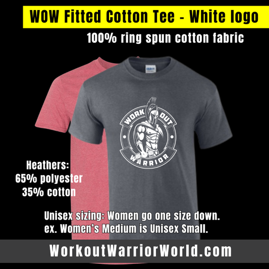 WORKOUT WARRIOR Fitted Tee - White logo
