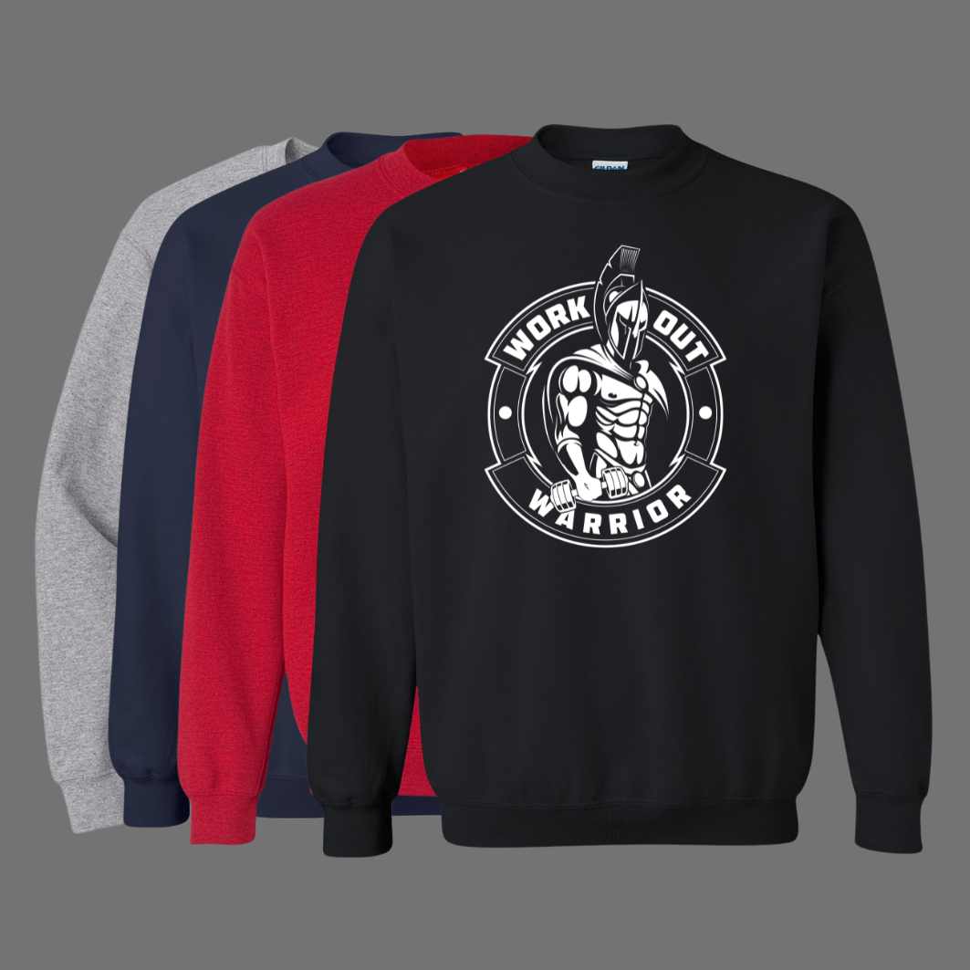 Workout Warrior Logo Crewneck – Black / Navy / Sport Grey / Antique Cherry Red
