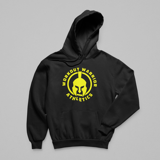 Workout Warrior Essential Hoodie – Yellow Logo