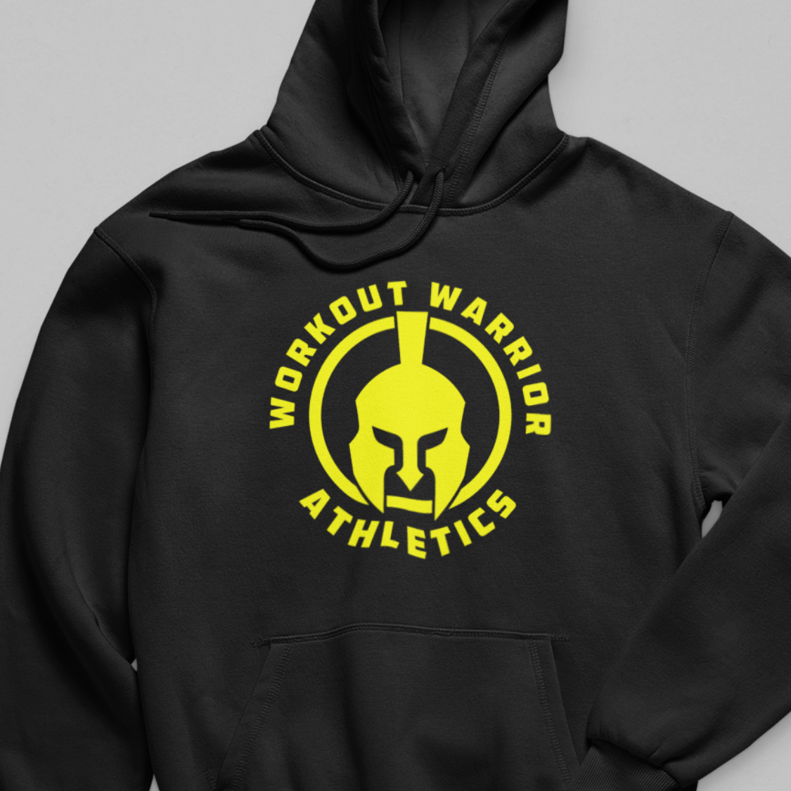 Workout Warrior Essential Hoodie – Yellow Logo