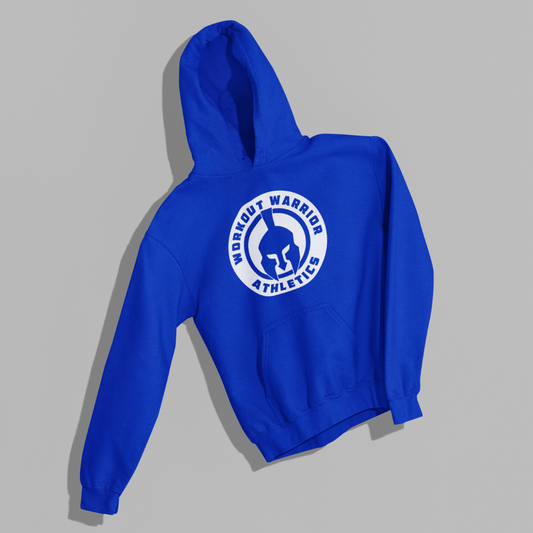 Workout Warrior Essential Hoodie – Royal Blue with White Logo