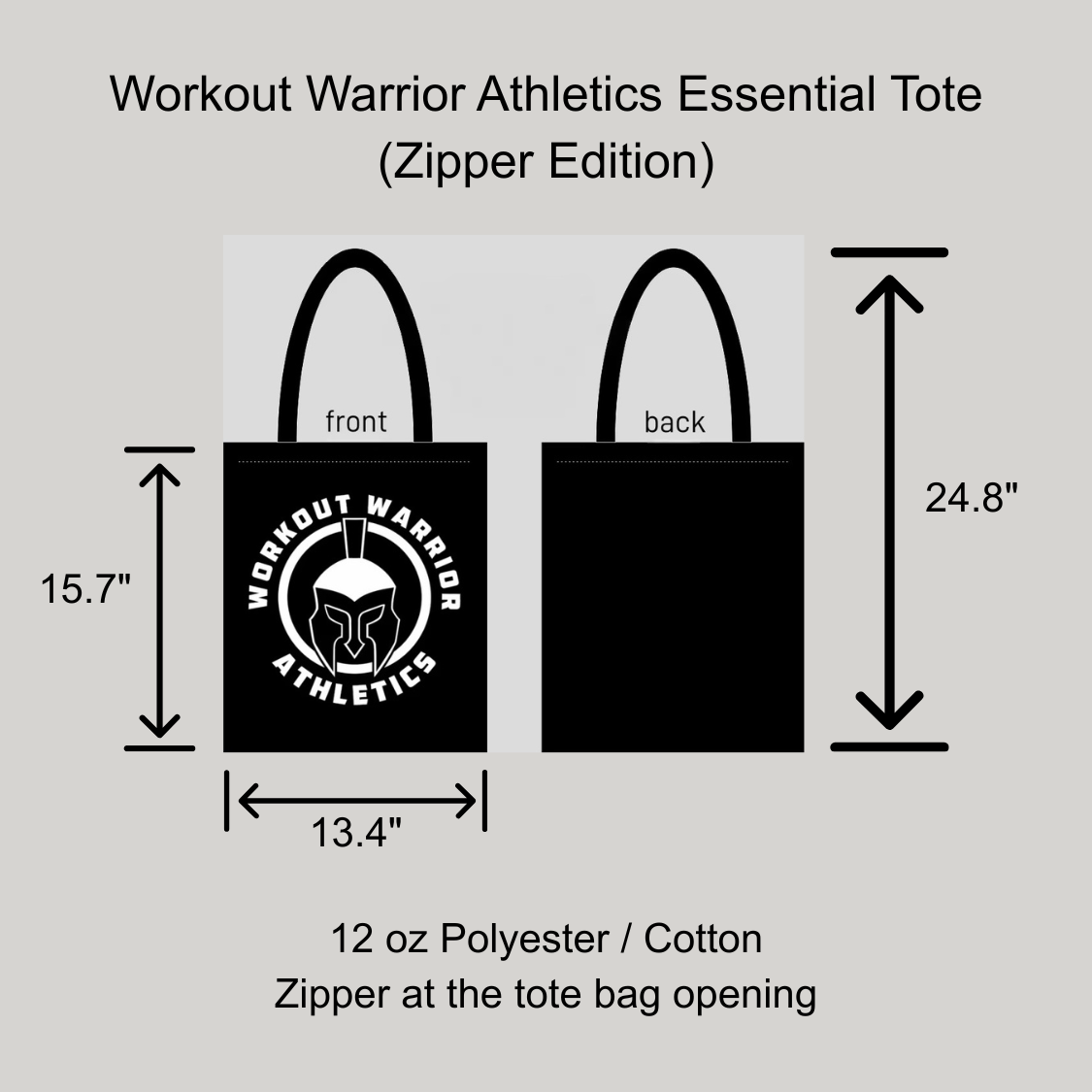 Workout Warrior Athletics Essential Tote (Zipper Edition)