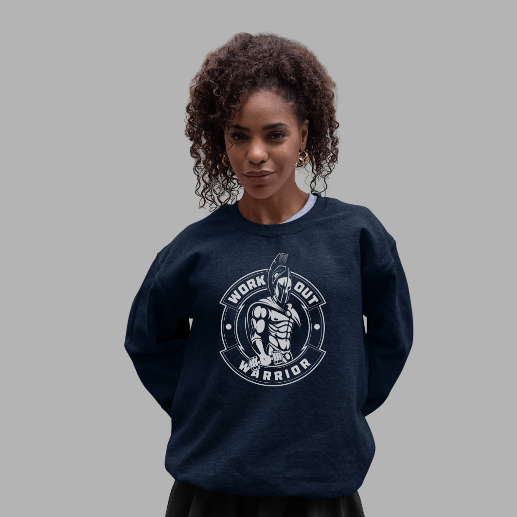 Workout Warrior Logo Crewneck – Black / Navy / Sport Grey / Antique Cherry Red