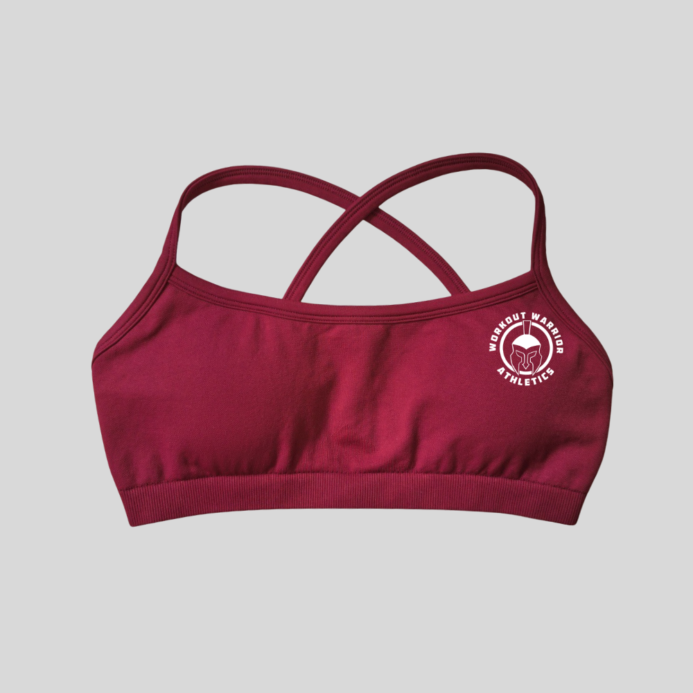 Workout Warrior Essential Sports Bra - Black / Bugundy / Blue