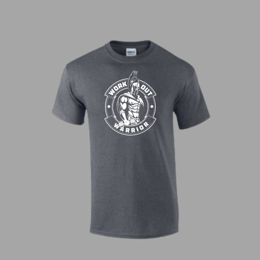 WORKOUT WARRIOR Fitted Tee - White logo