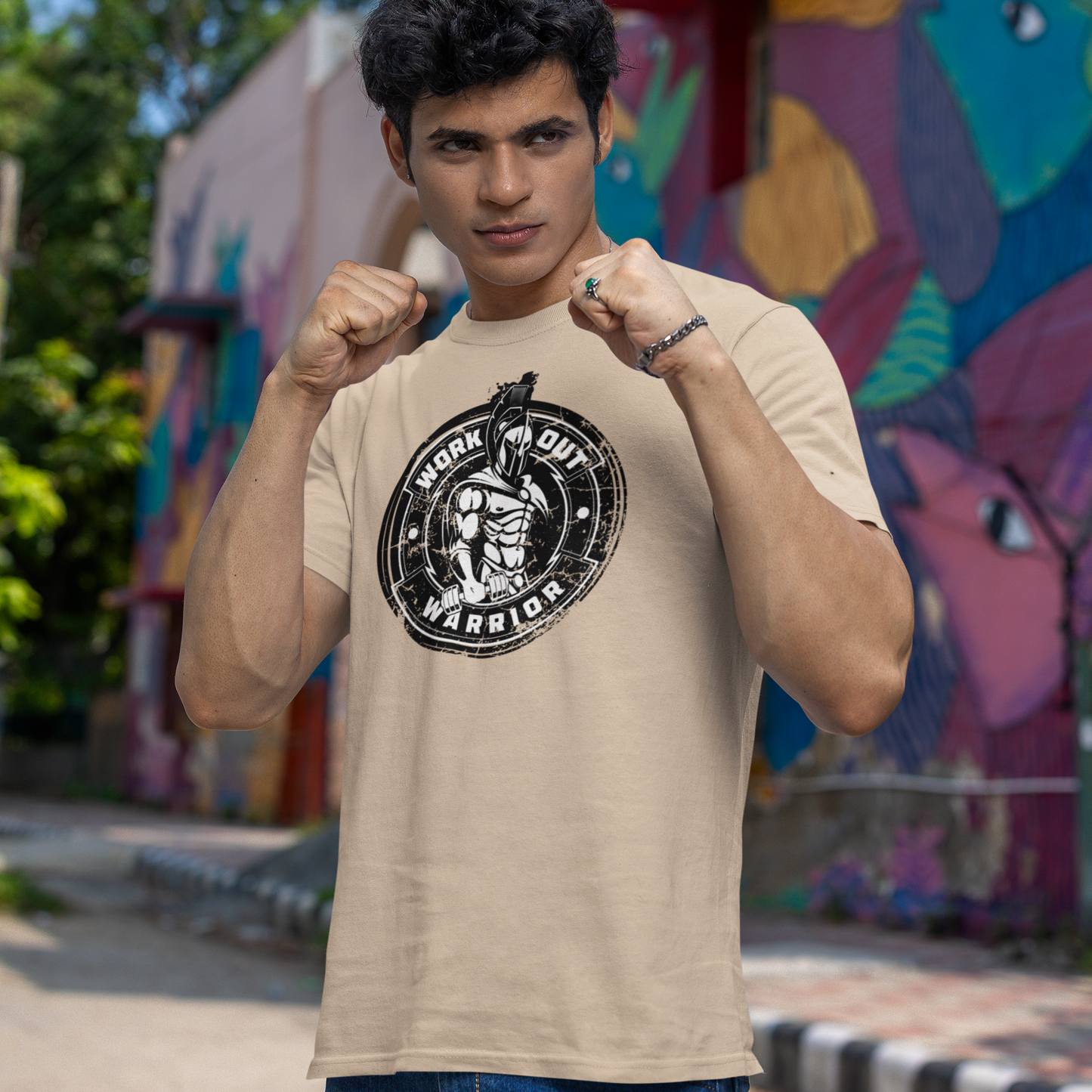 WORKOUT WARRIOR Heavy Cotton Tees - W&B logo