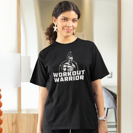 WORKOUT WARRIOR Heavy Cotton Tees - White Bold logo