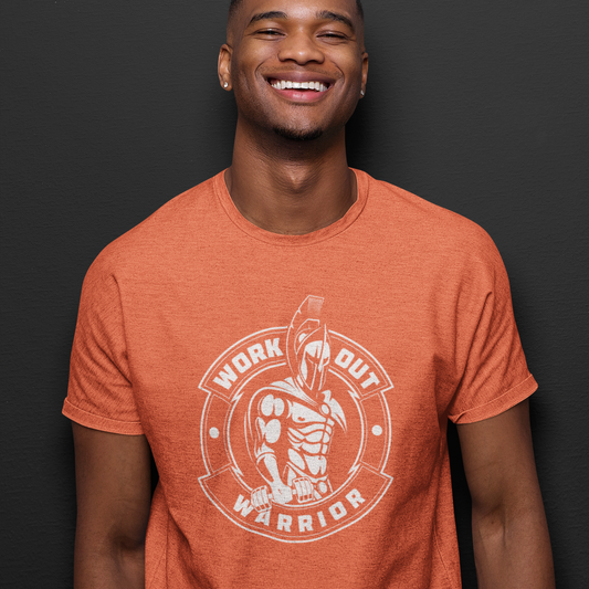 WORKOUT WARRIOR Fitted Cotton Tee - Orange