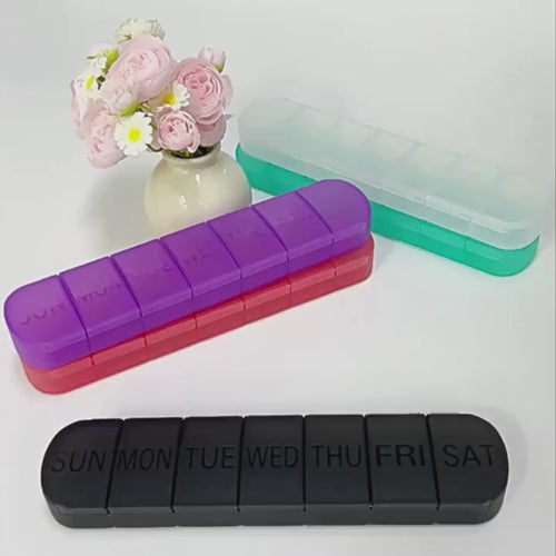 Black 7-Day Pill Storage Container