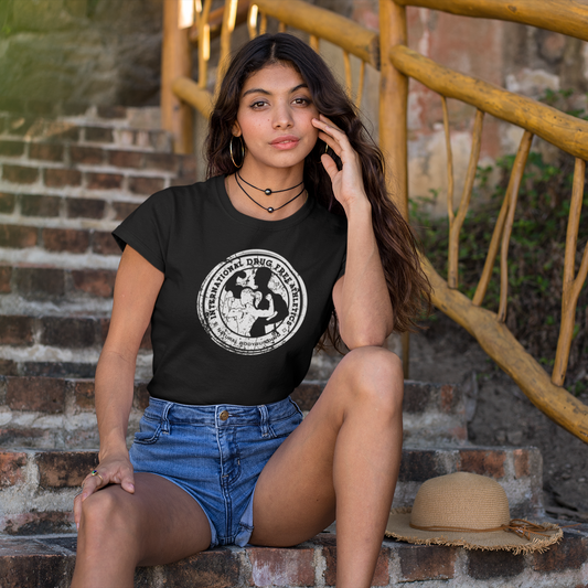 IDFA Ladies Fitted Cotton Tee - B&W logo